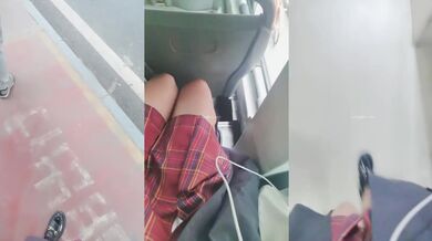 ⭐⭐⭐推荐，玩得就是心跳，【了了】，美女戴着跳蛋，坐公交车，户外露出，大黑牛喷水，真实刺激紧张不已⭐⭐⭐ (4)